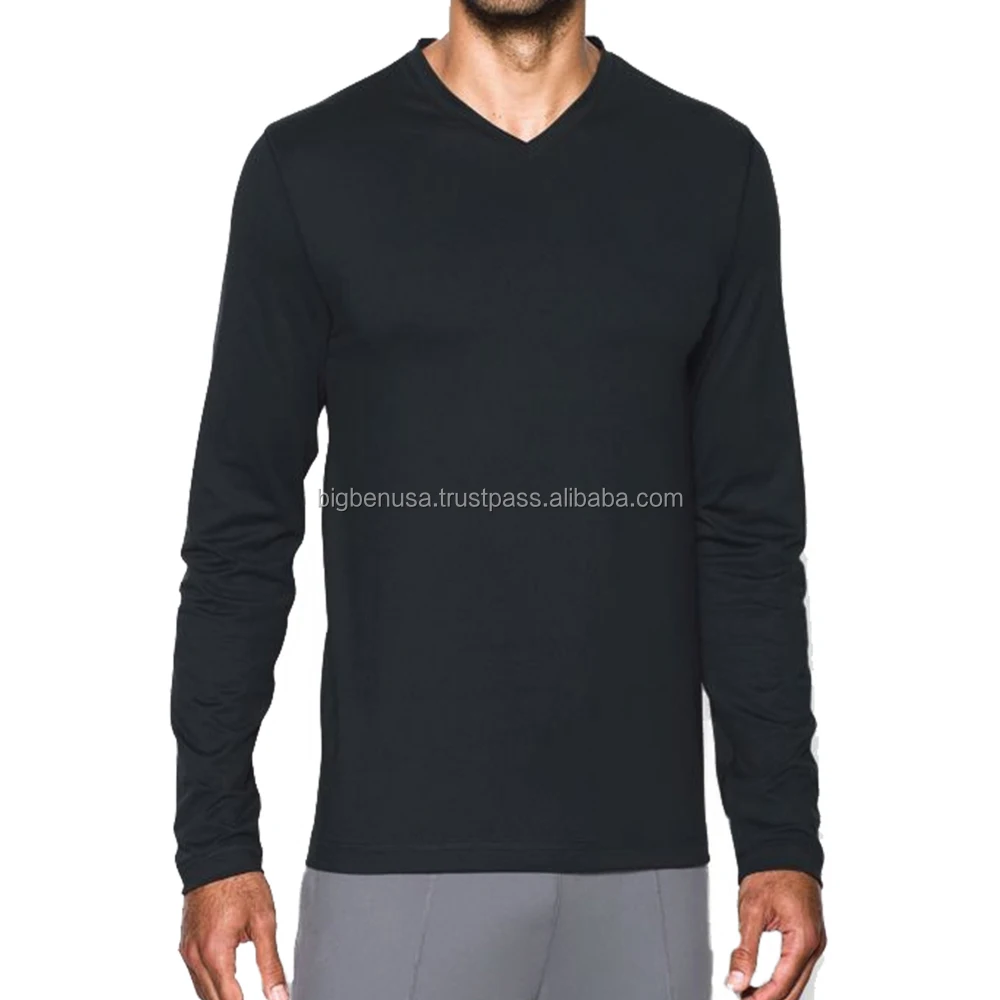 wholesale men v-neck long sleeve performance t-shirts for men