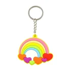 Hot Sale Rainbow Love Custom PVC Keychain With Acrylic Mirror
