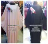 Fashionable Floral Print Islamic Abaya Muslim Long Dress With Belt Arab Gowns And Hibas Scarf And Shawl