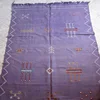 One of a kind Moroccan Hand Woven Cactus Silk Sabra Rug