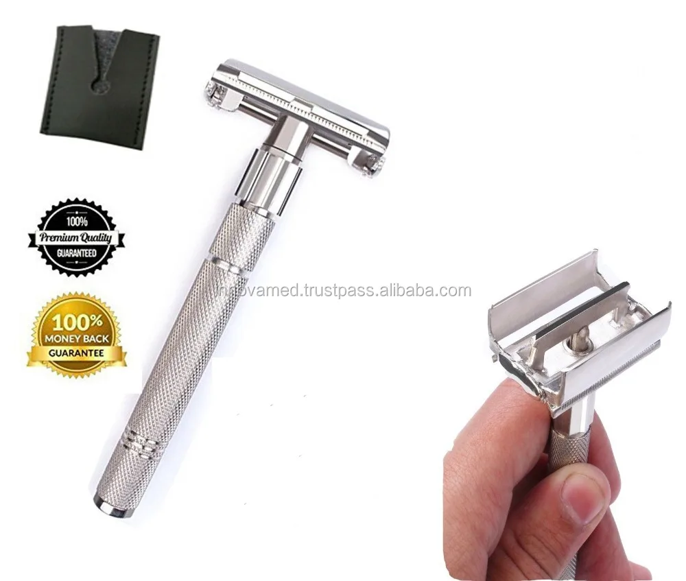 butterfly safety razor & 10 double edge blades classic shaving