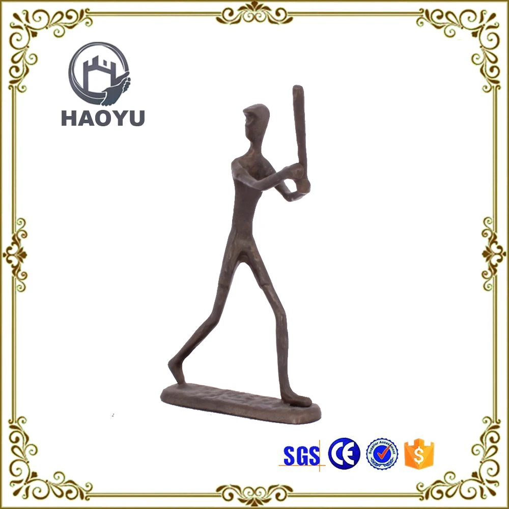 Casting Iron Metal Art Handicrafts Small Bronze Women Playing Golf