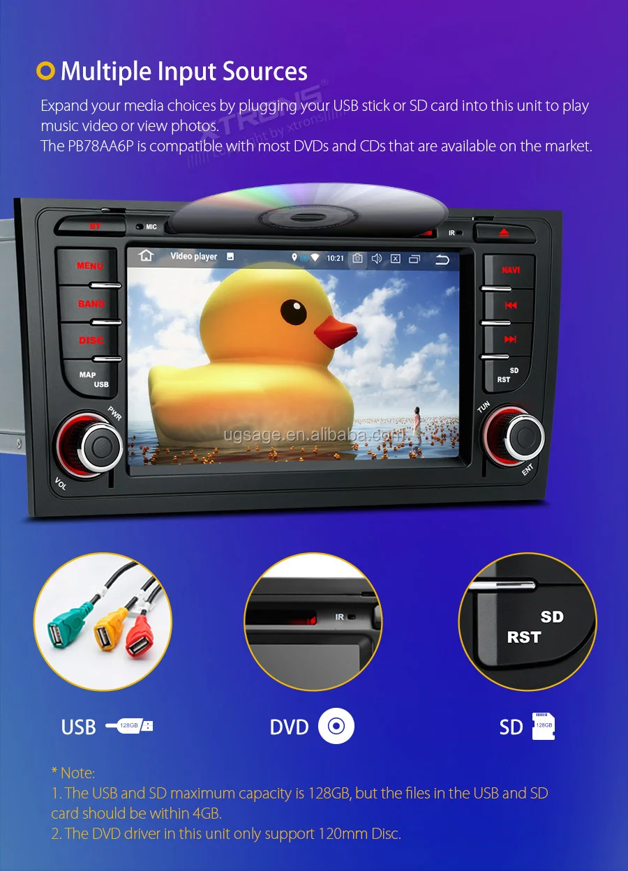 Xtrons 7 Inch Double Din Android 8 0 Octa Core 4 32gb Rom Car Media