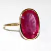 Natural 14k Ruby Round Sterling Faceted Gold Ring
