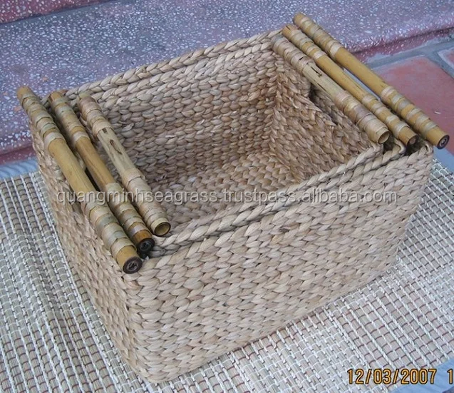 top nice design water hyacinth fruit basket eco-friendly rattan