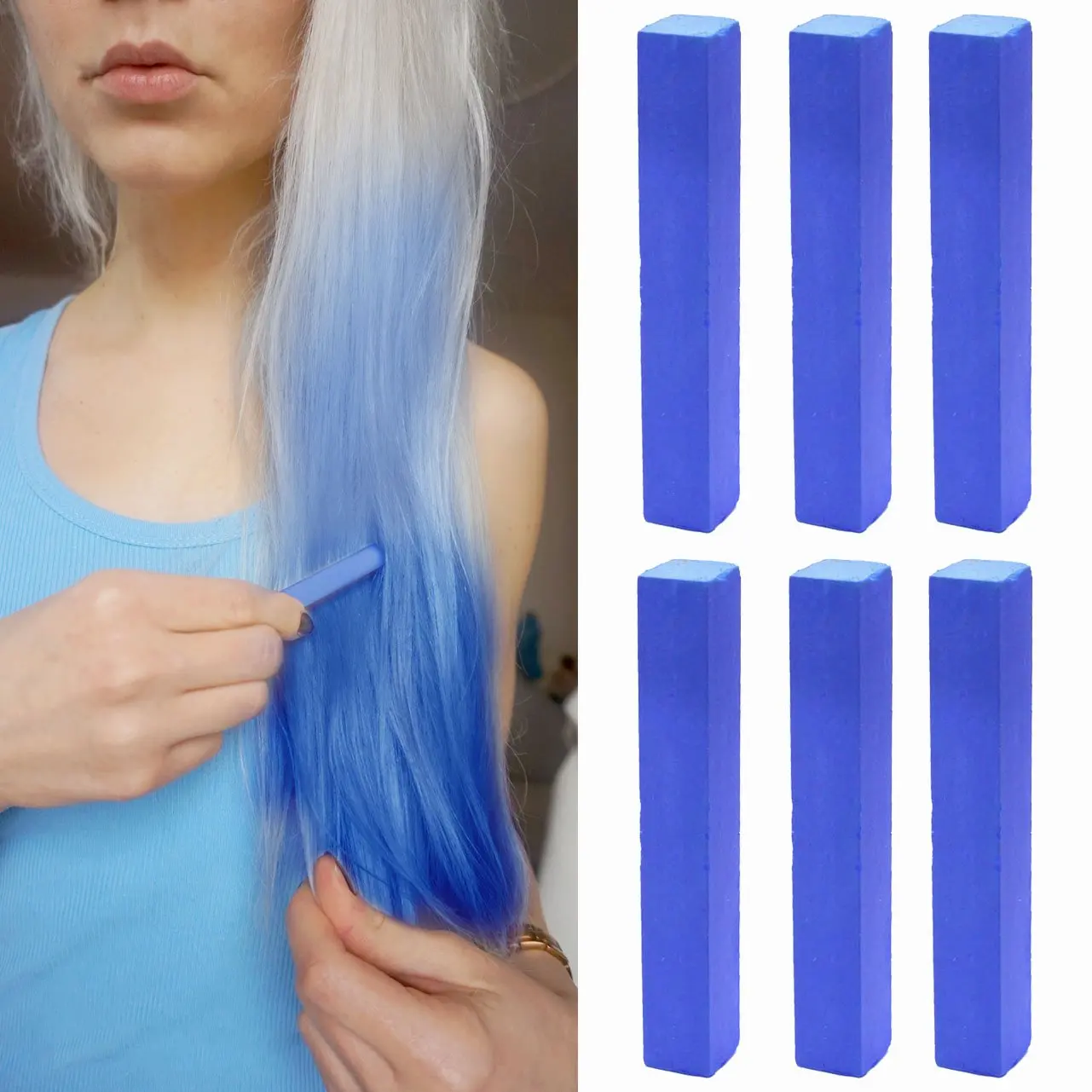 Смывшийся синий цвет на волосах