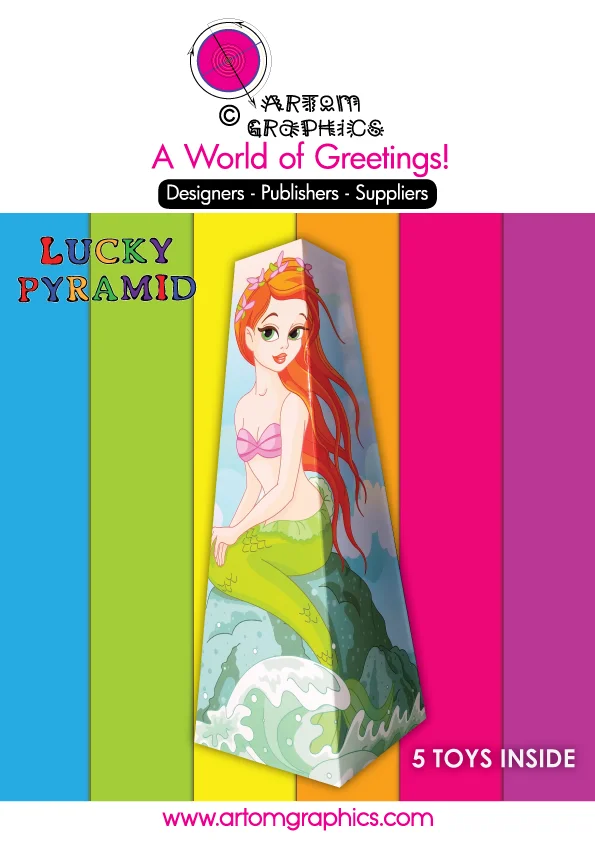 girls birthday gifts - lucky pyramid - mermaid theme - five