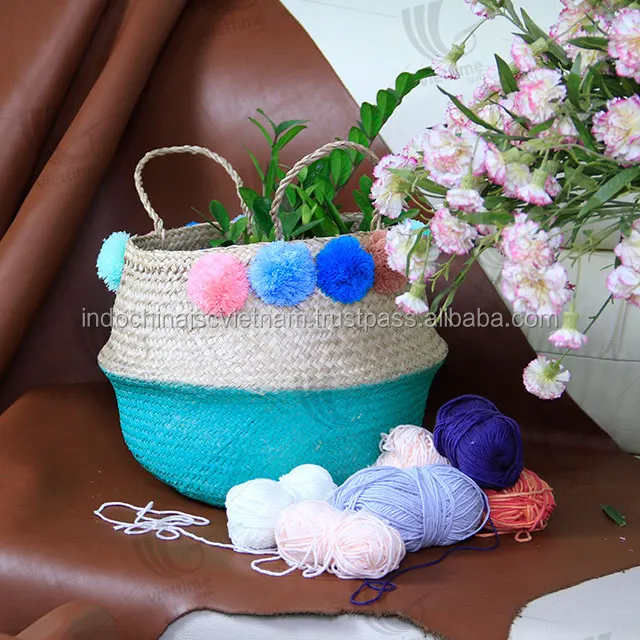 natural seagrass belly basket/ laundry seagrass basket/ storage
