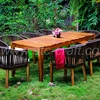 FLORES COLLECTION - Trendy Design Wicker Poly Rattan PE Dining Set Table & 4 Chairs Outdoor Furniture - Style 4