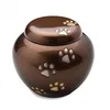 Brown silver & golden Paw Round Memorial Metal Brass/Aluminum Adults Human Funeral Ashes Cremation urns American/European Style