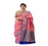 Pink banarasi silk indian saree blouse party wear wedding designer beautiful bridal sari