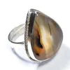 925 Sterling Silver Montana Agate Gemstone Ring Jewelry