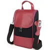 portable insulated wine bottle cooler bag leather wine carrier