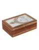 Golden Hand Gem Stone Painted Wood Marble And Metal Work Wedding GIft Storage Box