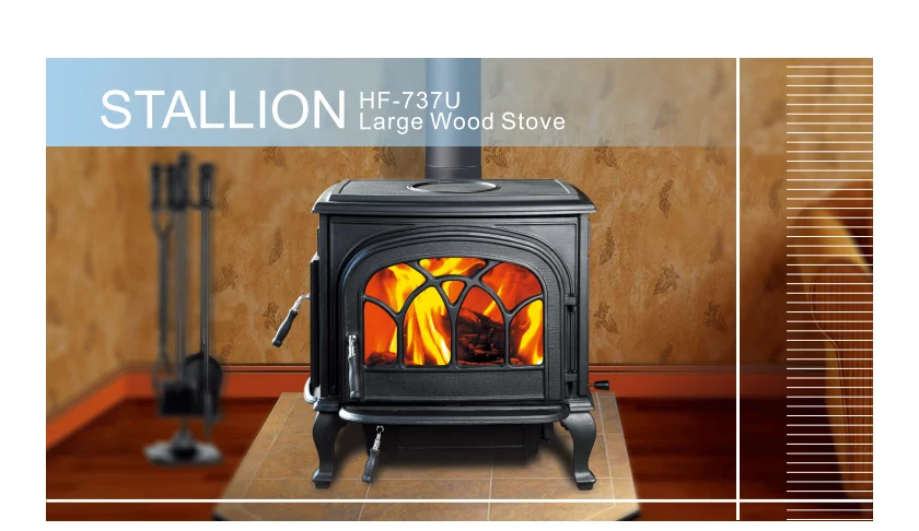 New Design Wood Fireplace High Quality Cast Iron Wood Stove Double