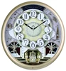 Home Decor 2 Colors Optional Plastic Sweep Quartz Rotating Pendulum Music Wall Clock With Angel and Bell Ornaments