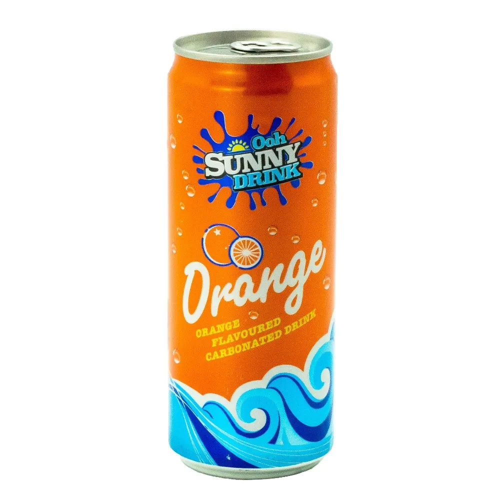 ooh sunny carbonated orange soft drink can 325ml