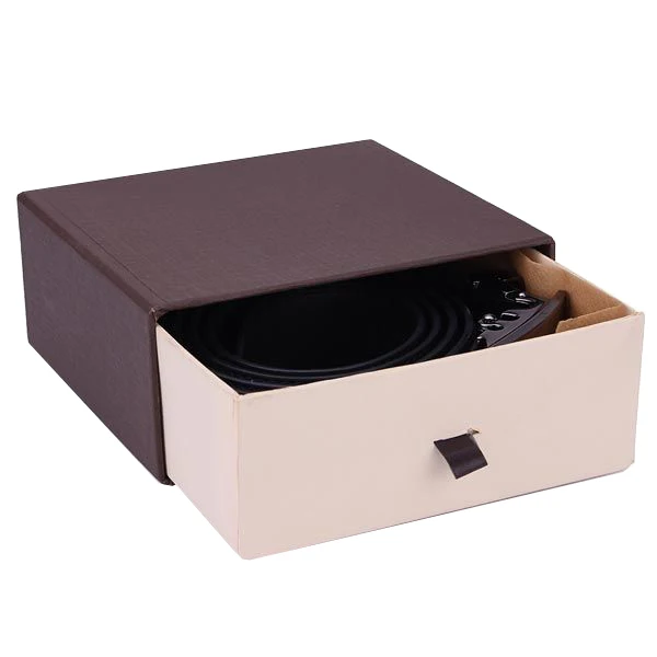 custom luxury sliding drawer paper gift box for belt