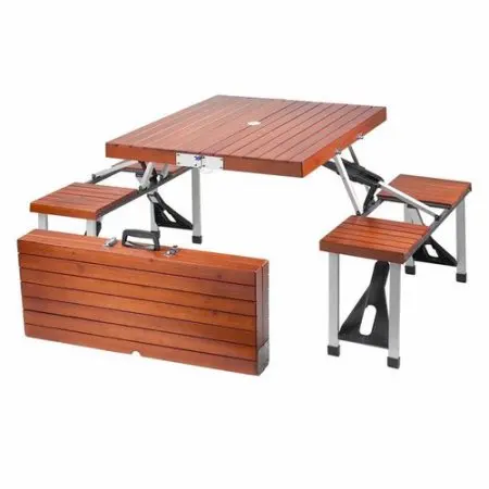 andes folding wooden camping table