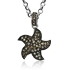 Micro Pave Polki Diamond Star Fish Silver Pendant Gemstone Jewelry Handmade 925 Sterling Silver Jewelry