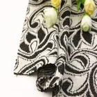 New style black and white 100% polyester floral jacquard fabric for Garment