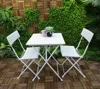 Plastic rattan set for outdoor setting in white, black and red