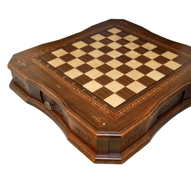 Butterfly Model Chess Board With Two Drawers For Figures Wooden