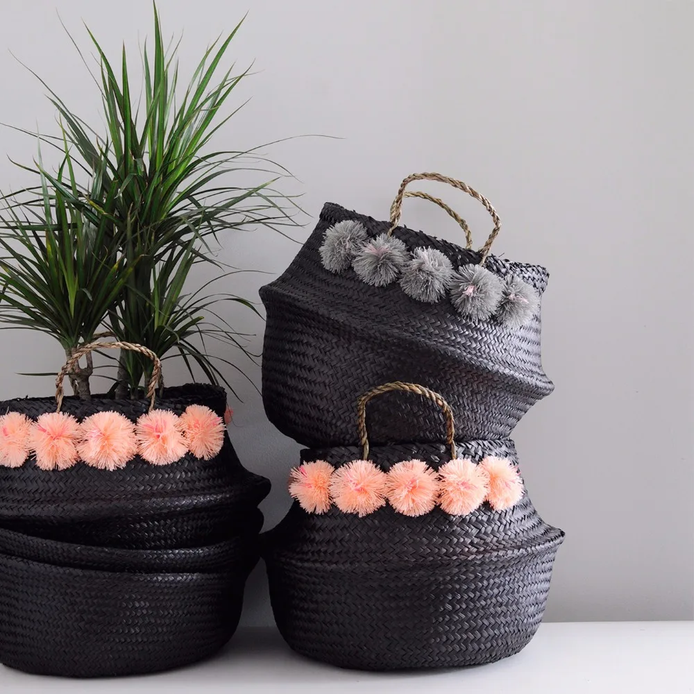 Black seagrass belly basket