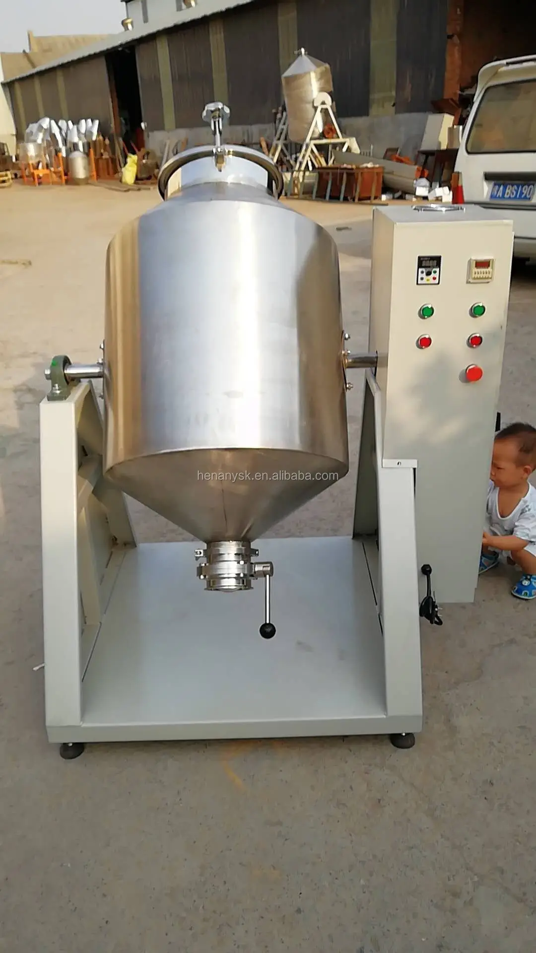 50kg/Time Durable Rotating Drum Dry Powder Mixer Machine Chemicals Mixing Machine