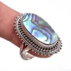 Fabulous 925 sterling silver abalone shell gemstone ring wholesale online exporter jewelry