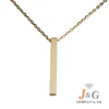 9K, 14K, 18K Solid gold plain fancy simple bar design chain necklace