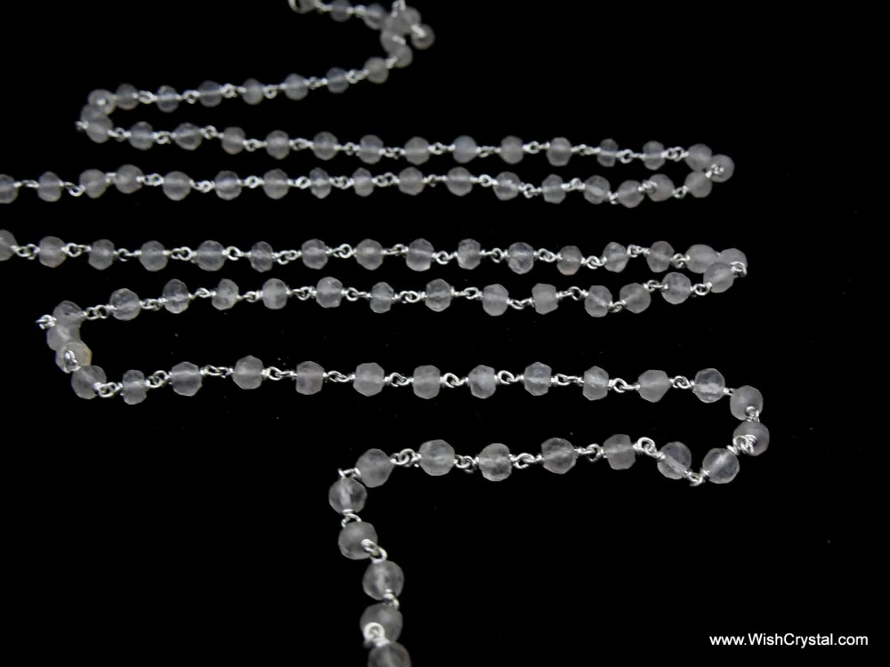 Gemstone Beads chain | Wholesale Rosary Rose Quartz Chain