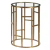 Brass Glass Top Accent Table brass stool with glass top