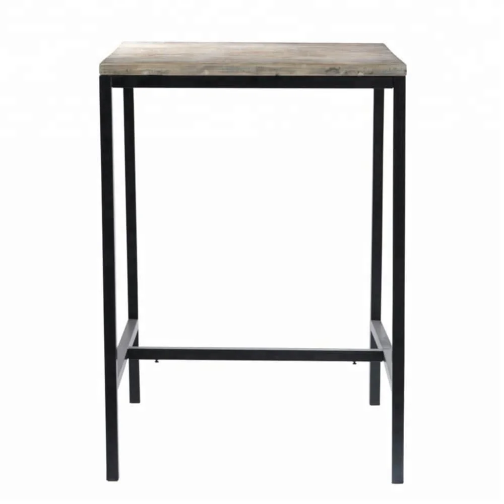 Flawless Finish and Durable Wood & Iron End Table at Wholesale Rate