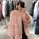 Women Real Natural mink fur coat teddy coat ladies