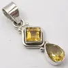 925 Sterling Silver YELLOW CITRINE 2 CUT GEM HANDCRAFTED Pendant Lockets 1.2" Fashion Colourful Tibetan Canada Jewelry Suppliers
