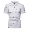 Custom Design Mens Short Sleeve Polo Shirts Fashion Colorful Birds Print Casual Brand Polo Shirts