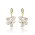 91509 Xuping new latest gold earring designs luxurious flower 14k gold drop earring