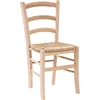 Solid beech wood made with straw seat chair. Made in Italy