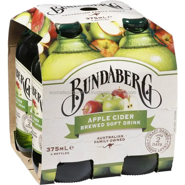 bundaberg apple cider brewed soft drink 4x375ml