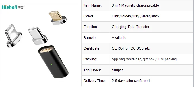 New Design 3 in 1 with Data Transfer magnetic charging cable for iPhone and for Android - ANKUX.COM