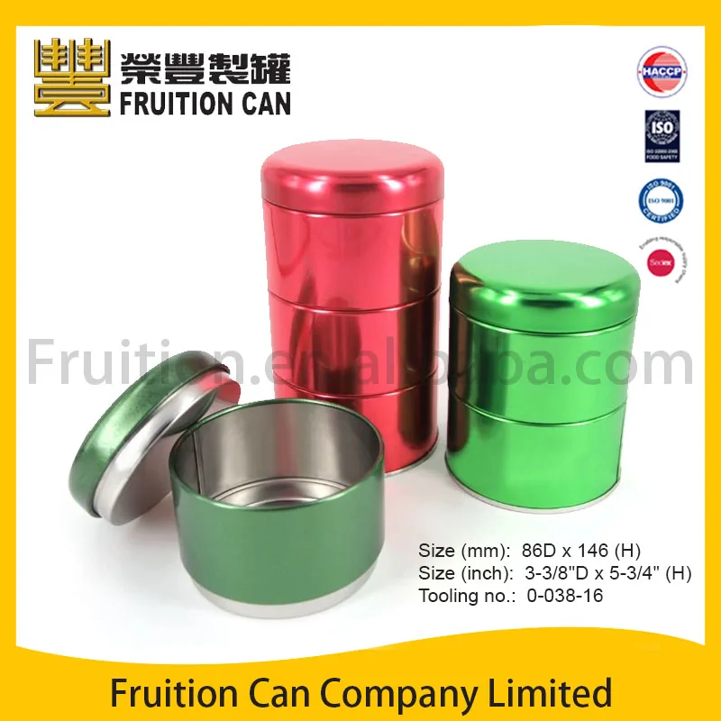 Tin Can Manufacturer Stacking Tower Tin Box With Plug Lid Food Can