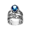Sterling Silver 1 CT London Blue Topaz Gemstone Statement Ring - pear shape birthstone - Opal - Amethyst - Citrine -Garnet stone