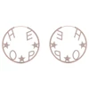 14k Rose Gold Pave Diamond Hope Earrings Jewelry