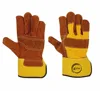 707 Leather Working Gloves / working labor safety cowhide split leather gloves with patch plam Brown Working Glove