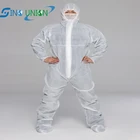disposable non-woven coverall /overall with hood and boot /elastic wrist and ankle