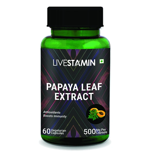 Papaya Leaf Extract Kapseln 500 mg Carica papaya Pflanzliche Immun Booster Supplement GMP ISO