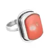 Scenic Coral Gemstone Ring Handmade Jaipur 925 Sterling Silver Jewelry Rings Manufacturers