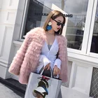 New pink Winter Coat women Fur Coat Long mongolian fur coat ladies