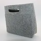 Durable fashion foldable felt carry bag 3mm grey felts tote handbag